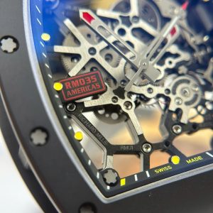 Đồng Hồ Richard Mille RM035 Americas Toro Chế Tác Vỏ Gốm Đen Dây Cao Su Xưởng ZF 40x48mm (1)