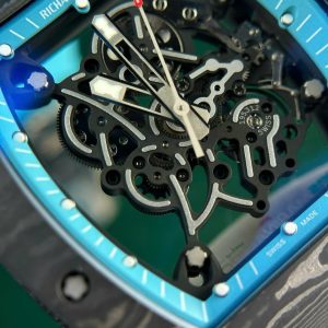 Đồng Hồ Richard Mille RM055 Carbon NTPT Chế Tác Màu Xanh Dương Xưởng ZF 49.9×42 (2)