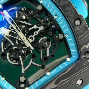 Đồng Hồ Richard Mille RM055 Carbon NTPT Chế Tác Màu Xanh Dương Xưởng ZF 49.9×42 (2)