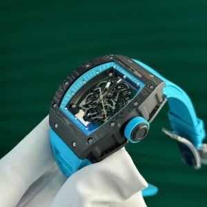 Đồng Hồ Richard Mille RM055 Carbon NTPT Chế Tác Màu Xanh Dương Xưởng ZF 49.9×42 (2)