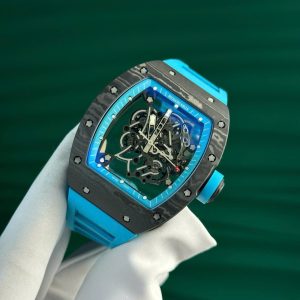 Đồng Hồ Richard Mille RM055 Carbon NTPT Chế Tác Màu Xanh Dương Xưởng ZF 49.9×42 (2)