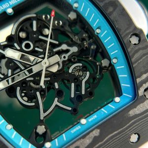 Đồng Hồ Richard Mille RM055 Chế Tác Vỏ Carbon NTPT Dây Cao Su Trắng Nhà Máy ZF 49.9×42 (2)