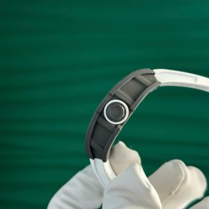 Đồng Hồ Richard Mille RM055 Chế Tác Vỏ Carbon NTPT Dây Cao Su Trắng Nhà Máy ZF 49.9×42 (2)