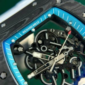 Đồng Hồ Richard Mille RM055 Chế Tác Vỏ Carbon NTPT Dây Cao Su Trắng Nhà Máy ZF 49.9×42 (2)