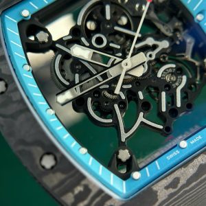 Đồng Hồ Richard Mille RM055 Chế Tác Vỏ Carbon NTPT Dây Cao Su Trắng Nhà Máy ZF 49.9×42 (2)