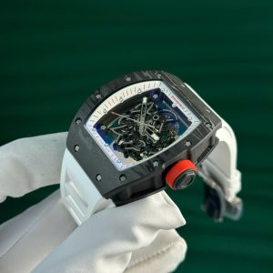 Đồng Hồ Richard Mille RM055 Vỏ Carbon NTPT Chế Tác Màu Trắng Nhà Máy ZF 49.9×42 (2)