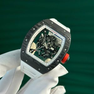 Đồng Hồ Richard Mille RM055 Vỏ Carbon NTPT Chế Tác Màu Trắng Nhà Máy ZF 49.9×42 (2)