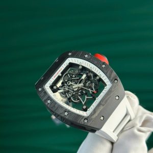 Đồng Hồ Richard Mille RM055 Vỏ Carbon NTPT Chế Tác Màu Trắng Nhà Máy ZF 49.9×42 (2)