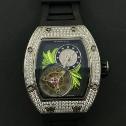 Đồng Hồ Richard Mille RM19-02 Rep 11 Đính Full Đá Dây Cao Su Đen 44mm (2)