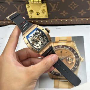 Đồng Hồ Richard Mille Rep Cao Cấp RM035 Americas Toro Mạ Vàng Hồng Dây Cao Su Xưởng ZF 40x48mm (2)