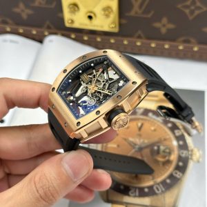 Đồng Hồ Richard Mille Rep Cao Cấp RM035 Americas Toro Mạ Vàng Hồng Dây Cao Su Xưởng ZF 40x48mm (2)