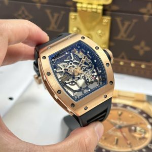 Đồng Hồ Richard Mille Rep Cao Cấp RM035 Americas Toro Mạ Vàng Hồng Dây Cao Su Xưởng ZF 40x48mm (2)