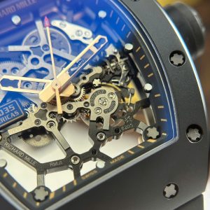Đồng Hồ Richard Mille Replica 11 RM035 Americas Toro Vỏ Gốm Đen Dây Cao Su Xưởng ZF 40x48mm (2)
