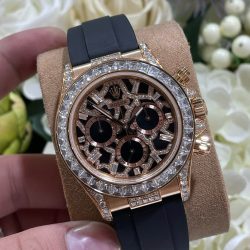 Đồng Hồ Rolex Chế Tác Daytona 116588TBR Giraffeb Chestnut Bọc Vàng Hồng 18K Đính Moissanite 40mm (1)