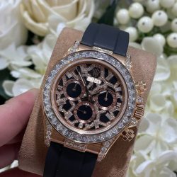 Đồng Hồ Rolex Chế Tác Daytona 116588TBR Giraffeb Chestnut Bọc Vàng Hồng 18K Đính Moissanite 40mm (1)