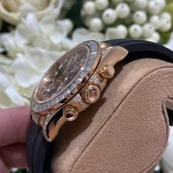 Đồng Hồ Rolex Chế Tác Daytona 116588TBR Giraffeb Chestnut Bọc Vàng Hồng 18K Đính Moissanite 40mm (1)