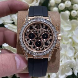 Đồng Hồ Rolex Chế Tác Daytona 116588TBR Giraffeb Chestnut Bọc Vàng Hồng 18K Đính Moissanite 40mm (1)