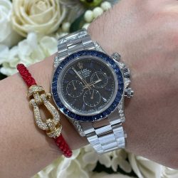 Đồng Hồ Rolex Chế Tác Daytona 126599TSA Bọc Vàng Trắng 18K Đá Sapphire Xanh Nhân Tạo 40mm (1)