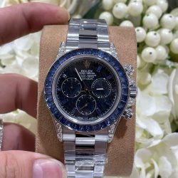 Đồng Hồ Rolex Chế Tác Daytona 126599TSA Bọc Vàng Trắng 18K Đá Sapphire Xanh Nhân Tạo 40mm (1)