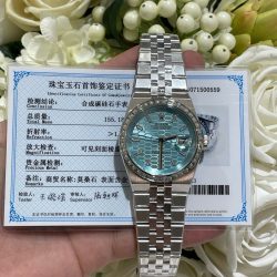 Đồng Hồ Rolex Chế Tác Land-Dweller 127286TBR Bọc Vàng Trắng 18K Kim Cương Moissanite 40mm (1)