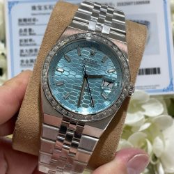 Đồng Hồ Rolex Chế Tác Land-Dweller 127286TBR Bọc Vàng Trắng 18K Kim Cương Moissanite 40mm (1)