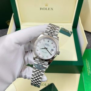 Đồng Hồ Rolex DateJust 126334 Mặt Xà Cừ Đính Đá Replica 11 Nhà Máy Clean 41mm (2)