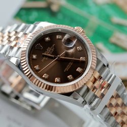Đồng Hồ Rolex DateJust Mặt Chocolate Chế Tác Bọc Vàng Hồng Xưởng GM 36mm (2)
