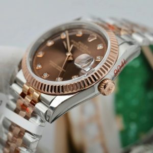 Đồng Hồ Rolex DateJust Mặt Chocolate Chế Tác Bọc Vàng Hồng Xưởng GM 36mm (2)