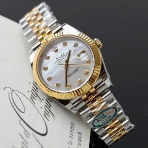 Đồng Hồ Rolex DateJust Replica Cao Cấp Mặt Khảm Xà Cừ Dây Đeo Jubilee Nhà Máy GM 41mm (1)