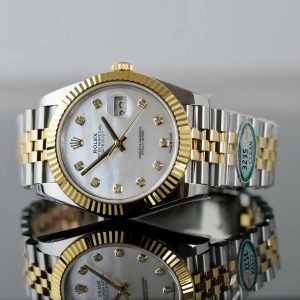 Đồng Hồ Rolex DateJust Replica Cao Cấp Mặt Khảm Xà Cừ Dây Đeo Jubilee Nhà Máy GM 41mm (1)
