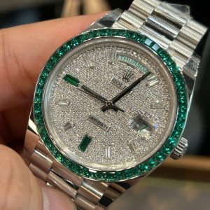 Đồng Hồ Rolex Day-Date Chế Tác Kim Cương Moissanite Trọng Lượng 200 Gram 40mm (2)