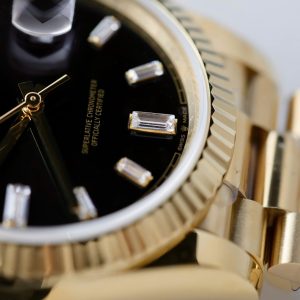 Đồng Hồ Rolex Day-Date Mặt Đen Rep 11 Trọng Lượng 184 Grams Nhà Máy QF 40mm (2)