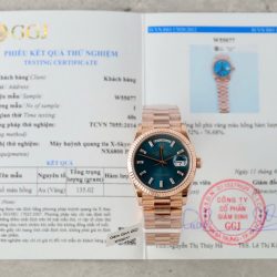 Đồng Hồ Rolex Day-Date Mặt Xanh Lục Lam Chế Tác Bọc Vàng Hồng Xưởng GM 36mm (2)