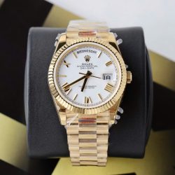 Đồng Hồ Rolex Day-Date Rep 11 Mặt Trắng Cọc Số La Mã Xưởng GM 40mm (2)