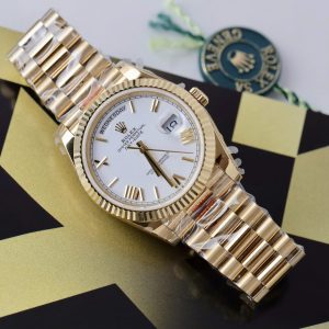 Đồng Hồ Rolex Day-Date Rep 11 Mặt Trắng Cọc Số La Mã Xưởng GM 40mm (2)