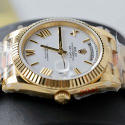 Đồng Hồ Rolex Day-Date Rep 11 Mặt Trắng Cọc Số La Mã Xưởng GM 40mm (5)