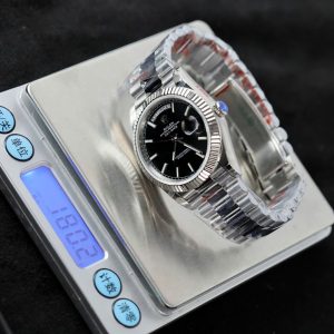 Đồng Hồ Rolex Day-Date Replica 11 Mặt Đen Cọc Số Dạ Quang Xưởng GM 40mm (12)