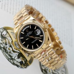 Đồng Hồ Rolex Day-Date Replica 11 Mặt Đen Cọc Số Dạ Quang Xưởng GM 40mm (2)