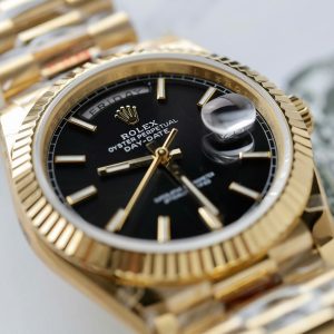 Đồng Hồ Rolex Day-Date Replica 11 Mặt Đen Cọc Số Dạ Quang Xưởng GM 40mm (2)