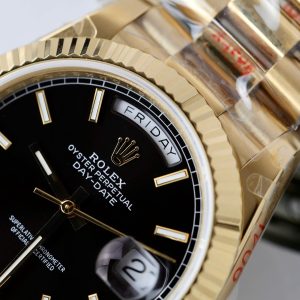 Đồng Hồ Rolex Day-Date Replica 11 Mặt Đen Cọc Số Dạ Quang Xưởng GM 40mm (2)