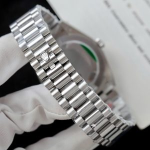 Đồng Hồ Rolex Day-Date Replica 11 Mặt Xanh Băng Hoạ Tiết Chéo Xưởng GM 40mm (2)