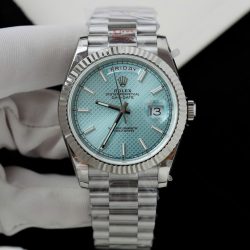 Đồng Hồ Rolex Day-Date Replica 11 Mặt Xanh Băng Hoạ Tiết Chéo Xưởng GM 40mm (2)