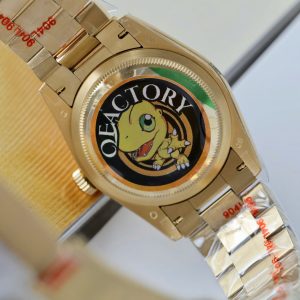 Đồng Hồ Rolex Day-Date Replica 11 Mặt Xanh Lá Cây Mạ Vàng Xưởng QF 36mm (2)