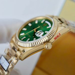 Đồng Hồ Rolex Day-Date Replica 11 Mặt Xanh Lá Cây Mạ Vàng Xưởng QF 36mm (2)