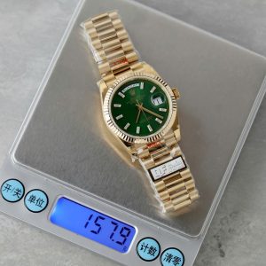 Đồng Hồ Rolex Day-Date Replica 11 Mặt Xanh Lá Cây Mạ Vàng Xưởng QF 36mm (2)
