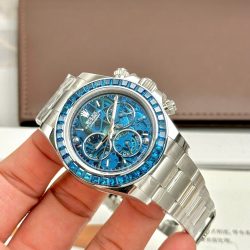 Đồng Hồ Rolex Daytona Arolla Challenge Blue Replica 11 Đính Đá Màu Xanh Blue 40mm (2)