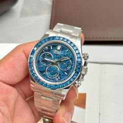 Đồng Hồ Rolex Daytona Arolla Challenge Blue Replica 11 Đính Đá Màu Xanh Blue 40mm (2)