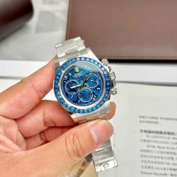 Đồng Hồ Rolex Daytona Arolla Challenge Blue Replica 11 Đính Đá Màu Xanh Blue 40mm (2)