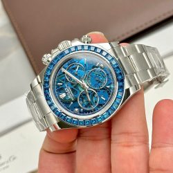 Đồng Hồ Rolex Daytona Arolla Challenge Blue Replica 11 Đính Đá Màu Xanh Blue 40mm (2)
