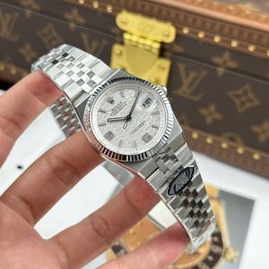 Đồng Hồ Rolex Land-Dweller 127234 Chế Tác Mặt Trắng Họa Tiết Tổ Ong 36mm (2)